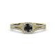 2 - Rabea 1.55 ctw Black Diamond (5.80 mm) Accented Natural Diamonds Bridal Set Ring  