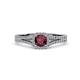2 - Rabea 1.37 ctw Ruby (5.80 mm) Accented Natural Diamonds Bridal Set Ring  