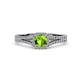 2 - Rabea 1.37 ctw Peridot (5.80 mm) Accented Natural Diamonds Bridal Set Ring  