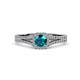 2 - Rabea 1.42 ctw London Blue Topaz (5.80 mm) Accented Natural Diamonds Bridal Set Ring  