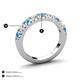3 - Malaine 0.85 ctw Blue Topaz and Lab Grown Diamonds (3.00 mm) 9 Stone Wedding Band 