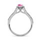 4 - Rabea 1.37 ctw Pink Sapphire (5.80 mm) Accented Natural Diamonds Bridal Set Ring  