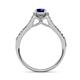 4 - Rabea 1.37 ctw Blue Sapphire (5.80 mm) Accented Natural Diamonds Bridal Set Ring  