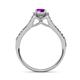 4 - Rabea 1.32 ctw Amethyst (5.80 mm) Accented Natural Diamonds Bridal Set Ring  