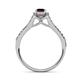4 - Rabea 1.39 ctw Red Garnet (5.80 mm) Accented Natural Diamonds Bridal Set Ring  