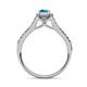 4 - Rabea 1.40 ctw Blue Topaz (5.80 mm) Accented Natural Diamonds Bridal Set Ring  