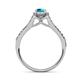4 - Rabea 1.42 ctw London Blue Topaz (5.80 mm) Accented Natural Diamonds Bridal Set Ring  