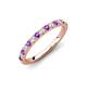 4 - Kalina 0.25 ctw Amethyst and Natural Diamonds 18 Stone Wedding Band 