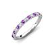 4 - Kalina 0.25 ctw Amethyst and Natural Diamonds 18 Stone Wedding Band 