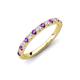 4 - Kalina 0.25 ctw Amethyst and Natural Diamonds 18 Stone Wedding Band 