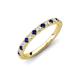 4 - Kalina 0.27 ctw Blue Sapphire and Natural Diamonds 18 Stone Wedding Band 