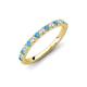 4 - Kalina 0.26 ctw Blue Topaz and Natural Diamonds 18 Stone Wedding Band 