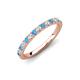 4 - Kalina 0.26 ctw Blue Topaz and Natural Diamonds 18 Stone Wedding Band 