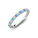 4 - Kalina 0.26 ctw Blue Topaz and Natural Diamonds 18 Stone Wedding Band 