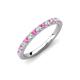 4 - Kalina 0.28 ctw Pink Sapphire and Natural Diamonds 18 Stone Wedding Band 