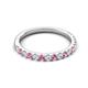 5 - Kalina 0.28 ctw Pink Sapphire and Natural Diamonds 18 Stone Wedding Band 