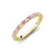 4 - Kalina 0.28 ctw Pink Sapphire and Natural Diamonds 18 Stone Wedding Band 