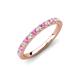 4 - Kalina 0.28 ctw Pink Sapphire and Natural Diamonds 18 Stone Wedding Band 