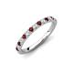 4 - Kalina 0.28 ctw Red Garnet and Natural Diamonds 18 Stone Wedding Band 