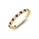 4 - Kalina 0.28 ctw Red Garnet and Natural Diamonds 18 Stone Wedding Band 