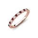 4 - Kalina 0.28 ctw Red Garnet and Natural Diamonds 18 Stone Wedding Band 