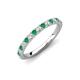 4 - Kalina 0.25 ctw Emerald and Natural Diamonds 18 Stone Wedding Band 