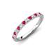 4 - Kalina 0.28 ctw Ruby and Natural Diamonds 18 Stone Wedding Band 