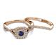 4 - Maisie  Prima 0.63 ctw Blue Sapphire (3.80 mm) Halo Bridal Set Ring 