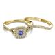 4 - Maisie  Prima 0.62 ctw Tanzanite (3.80 mm) Halo Bridal Set Ring 