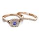 4 - Maisie  Prima 0.62 ctw Tanzanite (3.80 mm) Halo Bridal Set Ring 