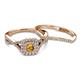 4 - Maisie  Prima 0.60 ctw Citrine (3.80 mm) Halo Bridal Set Ring 