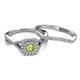 4 - Maisie  Prima 0.65 ctw Peridot (3.80 mm) Halo Bridal Set Ring 
