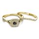 4 - Maisie  Prima 0.63 ctw Black Diamond (3.80 mm) Halo Bridal Set Ring 