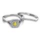4 - Maisie  Prima 0.63 ctw Yellow Sapphire (3.80 mm) Halo Bridal Set Ring 