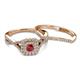 4 - Maisie  Prima 0.63 ctw Ruby (3.80 mm) Halo Bridal Set Ring 