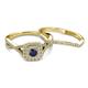 4 - Maisie  Prima 0.63 ctw Blue Sapphire (3.80 mm) Halo Bridal Set Ring 