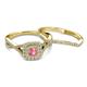 4 - Maisie  Prima 0.60 ctw Pink Tourmaline (3.80 mm) Halo Bridal Set Ring 