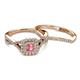 4 - Maisie  Prima 0.60 ctw Pink Tourmaline (3.80 mm) Halo Bridal Set Ring 