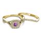 4 - Maisie  Prima 0.60 ctw Amethyst (3.80 mm) Halo Bridal Set Ring 