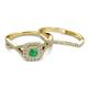 4 - Maisie  Prima 0.60 ctw Emerald (3.80 mm) Halo Bridal Set Ring 