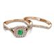 4 - Maisie  Prima 0.60 ctw Emerald (3.80 mm) Halo Bridal Set Ring 