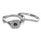 4 - Maisie  Prima 0.63 ctw Black Diamond (3.80 mm) Halo Bridal Set Ring 