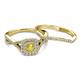 4 - Maisie  Prima 0.63 ctw Yellow Sapphire (3.80 mm) Halo Bridal Set Ring 