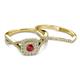 4 - Maisie  Prima 0.63 ctw Ruby (3.80 mm) Halo Bridal Set Ring 