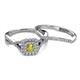 4 - Maisie  Prima 0.62 ctw Yellow Diamond (3.80 mm) Halo Bridal Set Ring 