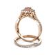 5 - Maisie  Prima 0.60 ctw Pink Tourmaline (3.80 mm) Halo Bridal Set Ring 