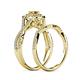 6 - Maisie  Prima 0.60 ctw Citrine (3.80 mm) Halo Bridal Set Ring 