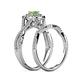 6 - Maisie  Prima 0.65 ctw Peridot (3.80 mm) Halo Bridal Set Ring 