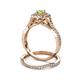 5 - Maisie  Prima 0.65 ctw Peridot (3.80 mm) Halo Bridal Set Ring 