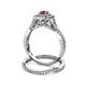 5 - Maisie  Prima 0.63 ctw Ruby (3.80 mm) Halo Bridal Set Ring 